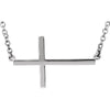 Sterling Silver Sideways Cross 16-Inch Necklace With 2-Inch Extension Sterling Silver Sideways Cross 16-Inch Necklace With 2-Inch Extension
