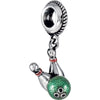Sterling Silver 12x6.5mm Kera Bowling Charm Sterling Silver 12x6.5mm Kera Bowling Charm