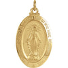 26.00x18.00 mm Miraculous Medal in 14K Yellow Gold