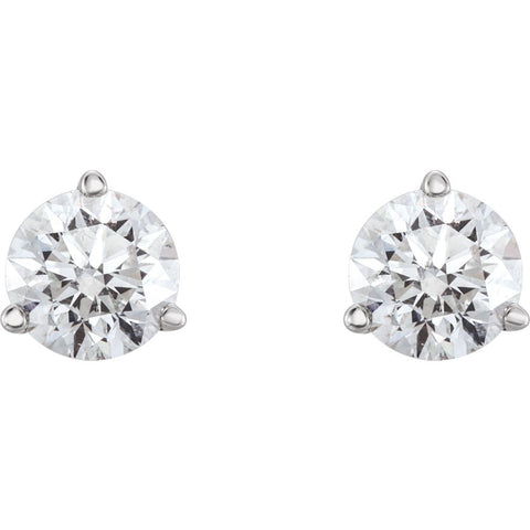 14k White Gold 1 CTW Diamond Earrings