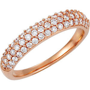 14k Rose Gold 1/2 CTW Diamond Pavé Anniversary Band , Size 6 14k Rose Gold 1/2 CTW Diamond Pavé Anniversary Band , Size 6