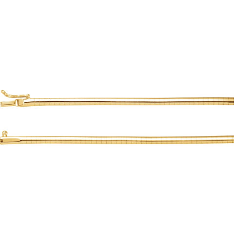 14k Yellow Gold 3mm Omega 16" Chain 14k Yellow Gold 3mm Omega 16" Chain
