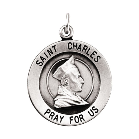 Sterling Silver 18.25mm St. Charles Medal Sterling Silver 18.25mm St. Charles Medal