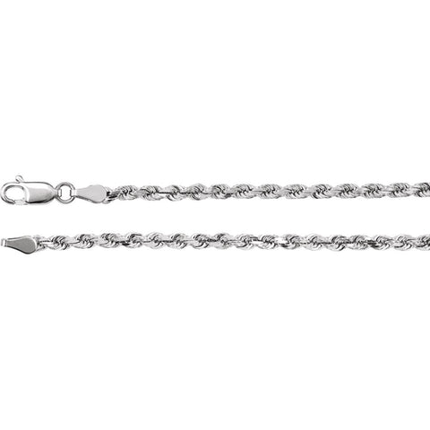 14k White Gold 2.8mm Diamond Cut Rope 20" Chain 14k White Gold 2.8mm Diamond Cut Rope 20" Chain