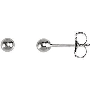14k White Gold 3mm Ball Earrings 14k White Gold 3mm Ball Earrings