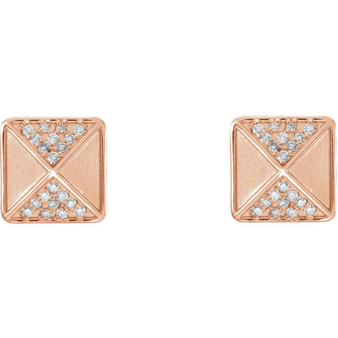 14k Rose Gold .10 CTW Diamond Accented Earrings