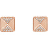 14k Rose Gold .10 CTW Diamond Accented Earrings