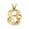 Medium Initial Pendant with initial 'I' in 14k Yellow Gold