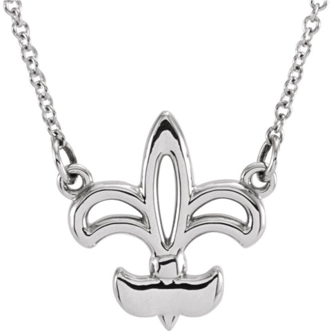 14k White Gold Fleur-De-Lis 16" Necklace 14k White Gold Fleur-De-Lis 16" Necklace