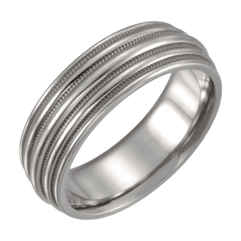 Titanium Grooved & Domed 6mm Band Size 12 Titanium Grooved & Domed 6mm Band Size 12