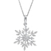Cubic Zirconia Snowflake 18-inch Necklace in Sterling Silver