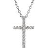 0.085 CTTW Diamond Cross Necklace in 14k White Gold