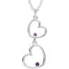 18-inch Double Heart Necklace in Sterling Silver