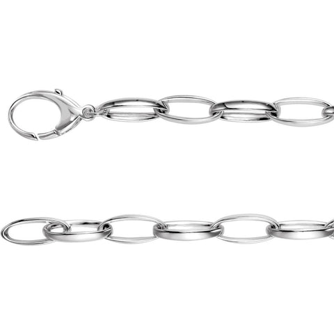 Sterling Silver 7.25mm Oval Link 17" Chain Sterling Silver 7.25mm Oval Link 17" Chain