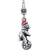 24.00x08.00 mm Bear on Unicycle Charm in Sterling Silver 24.00x08.00 mm Bear on Unicycle Charm in Sterling Silver