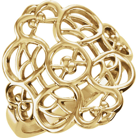 14k Yellow Gold Filigree Ring, Size 6 14k Yellow Gold Filigree Ring, Size 6