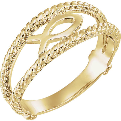 10k Yellow Gold Ichthus (Fish) Chastity Ring, Size 6 10k Yellow Gold Ichthus (Fish) Chastity Ring, Size 6