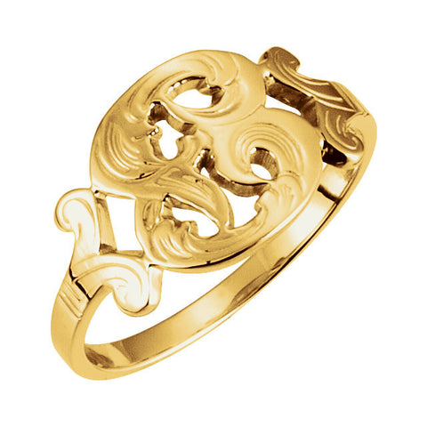 14k Yellow Gold Initial Rings, Size 6 14k Yellow Gold Initial Rings, Size 6