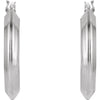 Sterling Silver 24mm Round Knife Edge Tube Style Hoop Earrings Sterling Silver 24mm Round Knife Edge Tube Style Hoop Earrings
