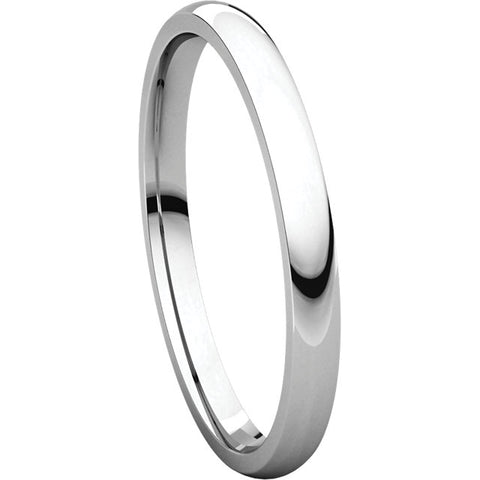 10k White Gold 2mm Light Comfort Fit Band, Size 5.5