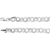 14K White Gold 7.9mm Double Link Charm 7.25-Inch Bracelet 14K White Gold 7.9mm Double Link Charm 7.25-Inch Bracelet