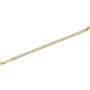 14k Yellow Gold 4mm Solid Charm 7" Bracelet