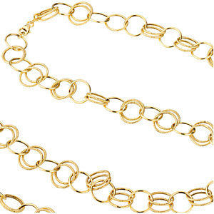 14k Yellow Gold Fancy Link 38" Chain