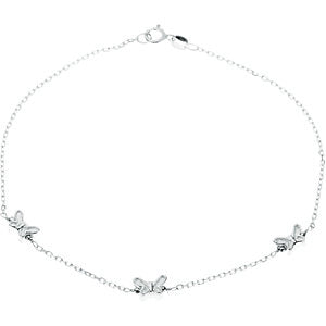 Sterling Silver Butterfly 10" Anklet Sterling Silver Butterfly 10" Anklet