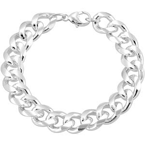 Sterling Silver 12.3mm Curb 9" Chain