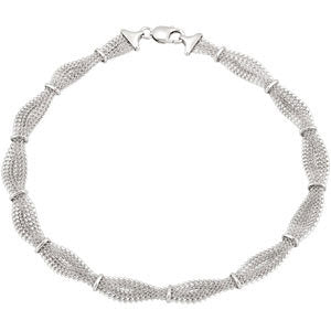 Sterling Silver 10.94mm Braided Mesh 7.5" Chain Sterling Silver 10.94mm Braided Mesh 7.5" Chain