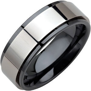 Ceramic Couture® & Tungsten Band, Size 7.5 Ceramic Couture® & Tungsten Band, Size 7.5