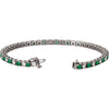 14k White Gold Emerald & 2 1/3 CTW Diamond Bracelet
