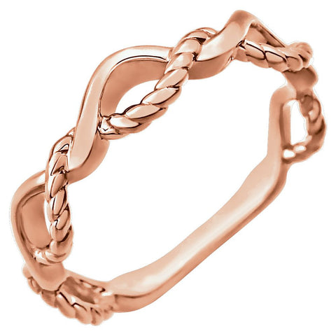 14k Rose Gold Twisted Rope Design Ring Size 7 14k Rose Gold Twisted Rope Design Ring Size 7