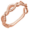14k Rose Gold Twisted Rope Design Ring, Size 7 14k Rose Gold Twisted Rope Design Ring, Size 7