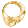 14k Yellow Gold 17.8mm Men's Coin Ring Mounting, Size 6