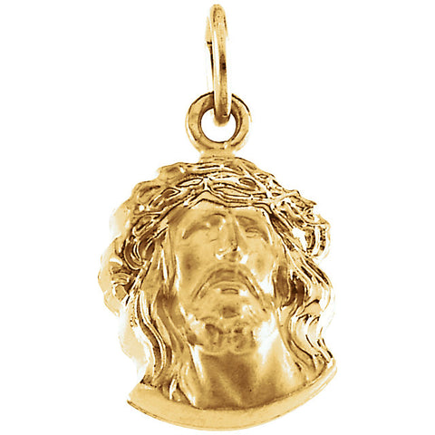 14k Yellow Gold 19x14mm Face of Jesus Pendant 14k Yellow Gold 19x14mm Face of Jesus Pendant