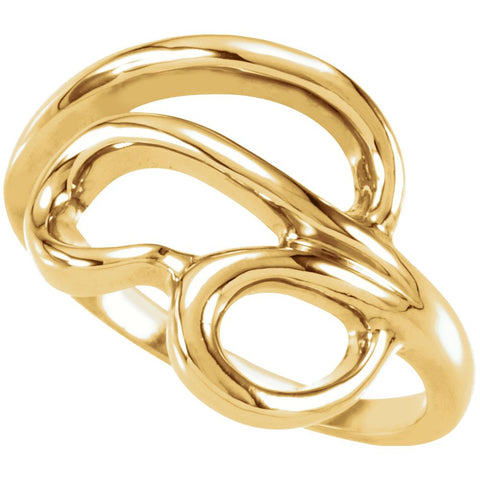 14k Yellow Gold Freeform Ring, Size 6 14k Yellow Gold Freeform Ring, Size 6