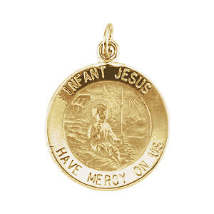 14k Yellow Gold 15mm Infant Jesus Medal 14k Yellow Gold 15mm Infant Jesus Medal