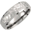 7.0 Titanium Hammered Bevelled Domed Wedding Band Ring (Size 7.5 ) 7.0 Titanium Hammered Bevelled Domed Wedding Band Ring (Size 7.5 )