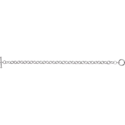 Sterling Silver Cable 5.5" Bracelet with Toggle Clasp