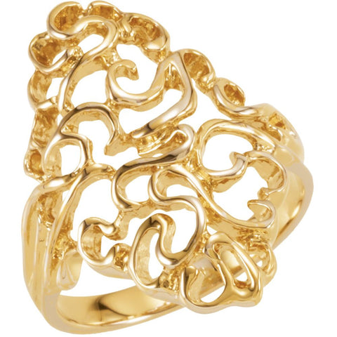 14k Yellow Gold Freeform Ring, Size 6 14k Yellow Gold Freeform Ring, Size 6
