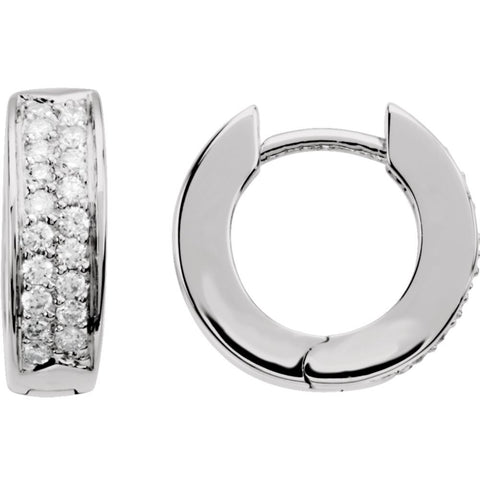 14k White Gold 1/3 CTW Diamond Hoop Earrings 14k White Gold 1/3 CTW Diamond Hoop Earrings
