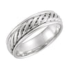 14k White Gold 6mm Grooved Comfort-Fit Wedding Band for Men, Size 9.5 14k White Gold 6mm Grooved Comfort-Fit Wedding Band for Men, Size 9.5