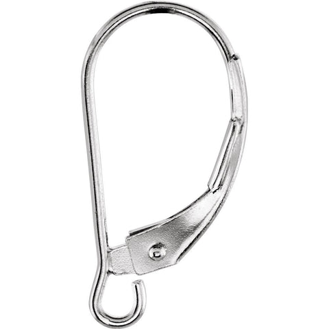 14k White Gold Lever Back with Ring 14k White Gold Lever Back with Ring