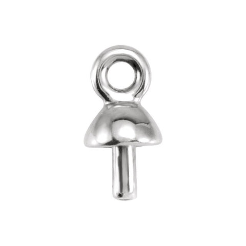 Sterling Silver 3.4mm Pearl Dangle Sterling Silver 3.4mm Pearl Dangle