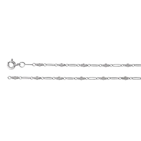 Sterling Silver 2.75mm Bar 7" Chain