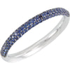 Blue Sapphire Anniversary Band in 14k White Gold ( Size 5 )