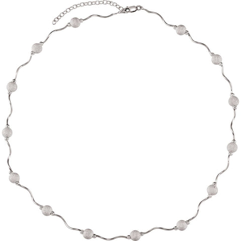 Sterling Silver Adjustable Star Dust Bead 16-18" Necklace Sterling Silver Adjustable Star Dust Bead 16-18" Necklace
