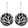 Sterling Silver Onyx Floral-Inspired Earrings