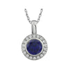 Sterling Silver Dark Blue Cubic Zirconia 18-Inch Necklace